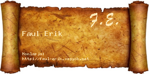 Faul Erik névjegykártya